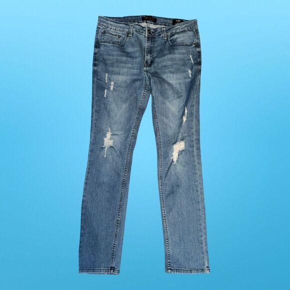 Men’s Ring of Fire Distressed Skinny Jeans Size 34x30 - Picture 8 of 8